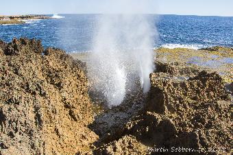 It is sea water, although it looks volcanic!